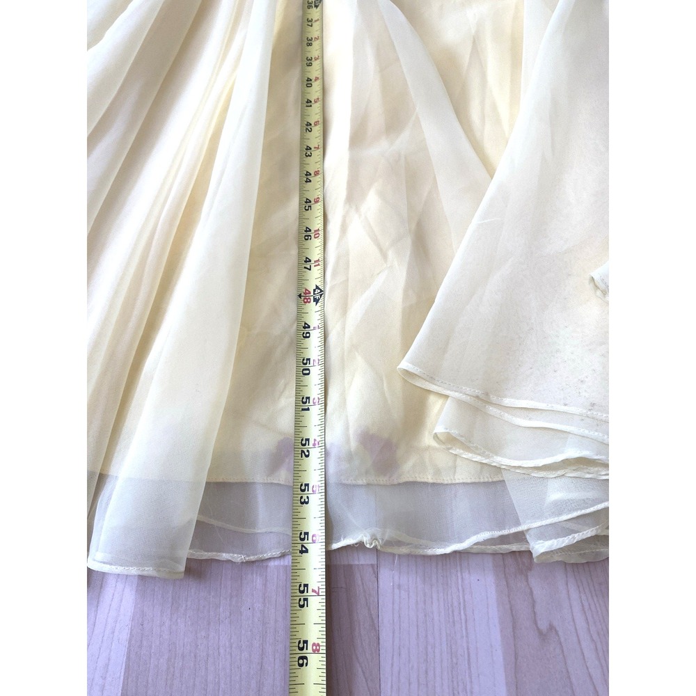 1980s Women's Dress XS Handmade Yellow Lace Ballroom Romantic Fairy Maxi (Read) - Picture 12 of 12